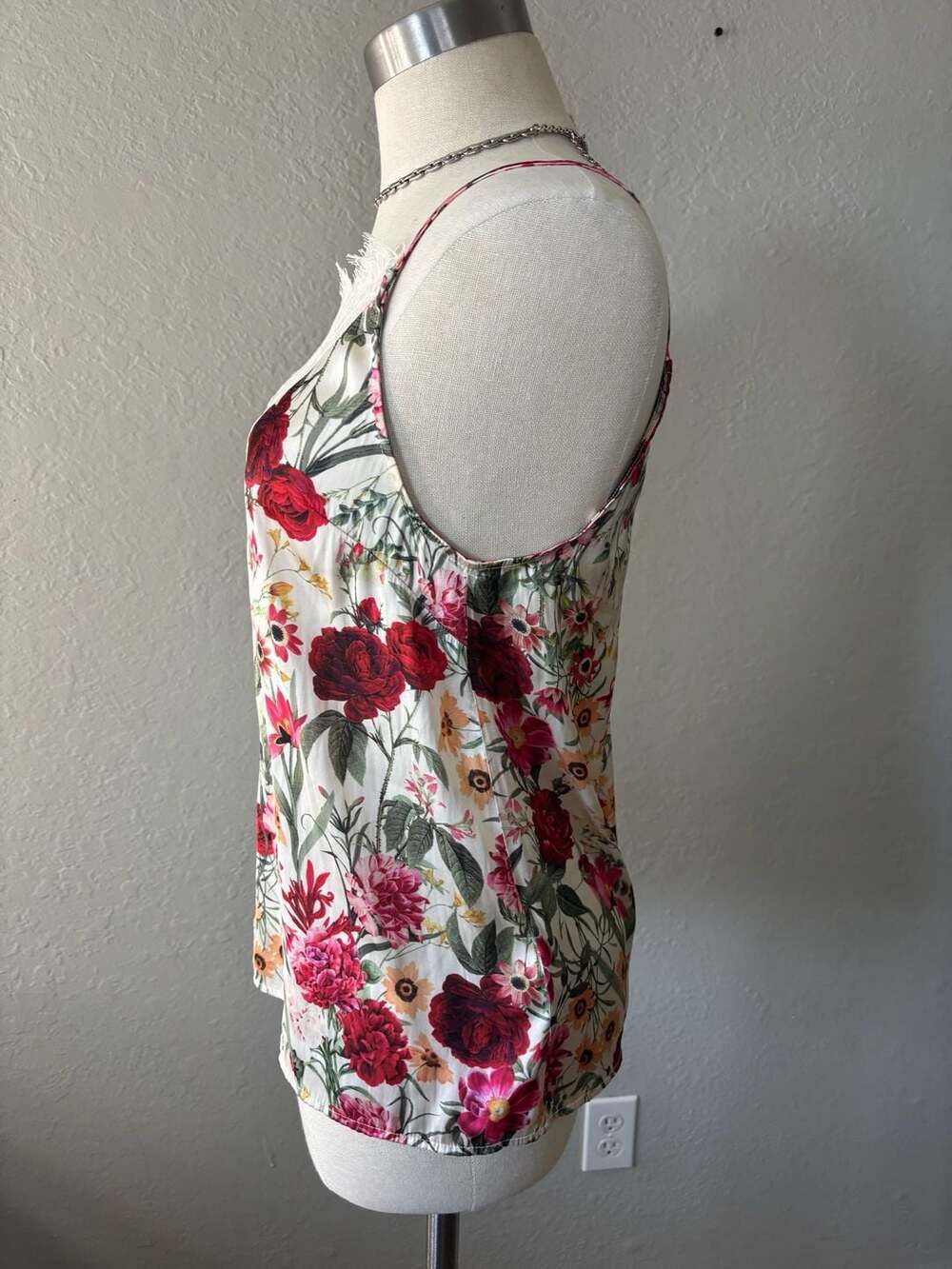Gina Tricot Floral Satin Lace Trim Camisole Top - Picture 3 of 7